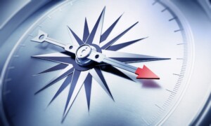 Silberblauer Kompass